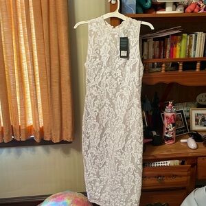 White midi lace dress